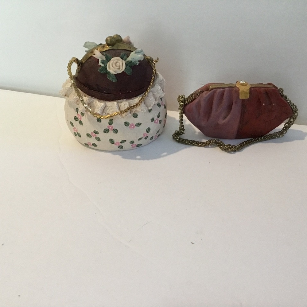 Purses with gold chains Knick knacks. Lot of 2. Vintage